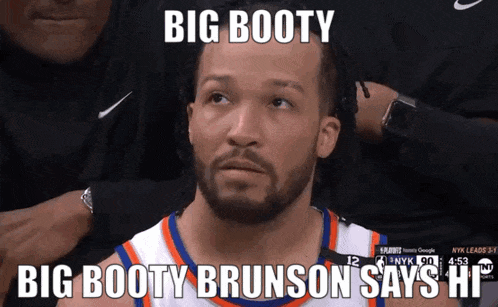 A Basketball Player Says Big Booty While Sitting In The Stands GIF