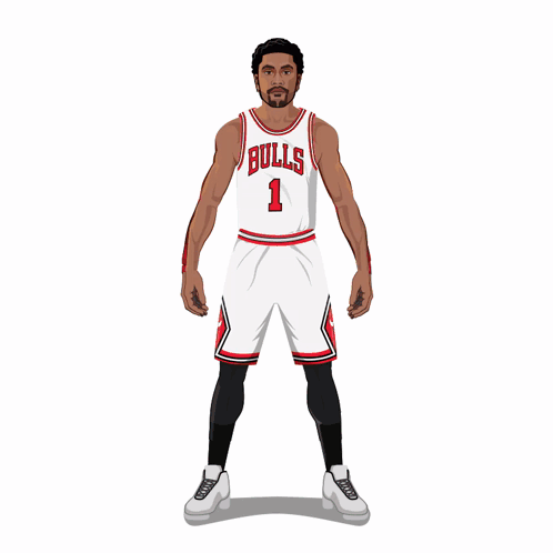 A Basketball Player Wearing A Bulls Jersey With The Number 1 On It GIF