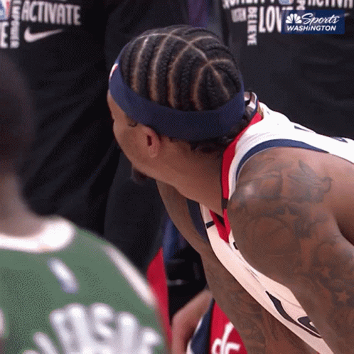 A Basketball Player Wearing A Headband With The Words Activate On It GIF