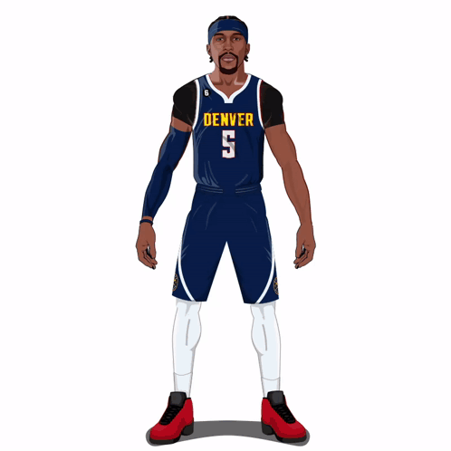 A Basketball Player Wearing A Jersey That Says Denver On It GIF