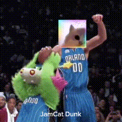 A Basketball Player Wearing A Jersey That Says Orland 00 GIF