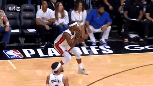 A Basketball Player Wearing A Jersey That Says Vincent GIF