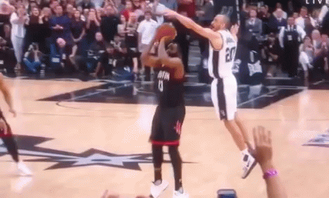 A Basketball Player Wearing A Jersey With The Number 13 On It GIF