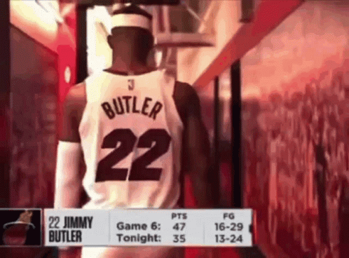 A Basketball Player Wearing A Jersey With The Number 22 GIF
