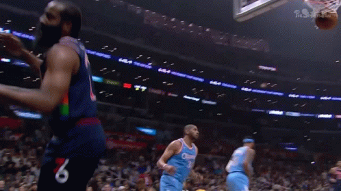 A Basketball Player Wearing A Jersey With The Number 6 On The Back GIF