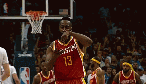 A Basketball Player Wearing A Red Jersey With The Number 13 GIF