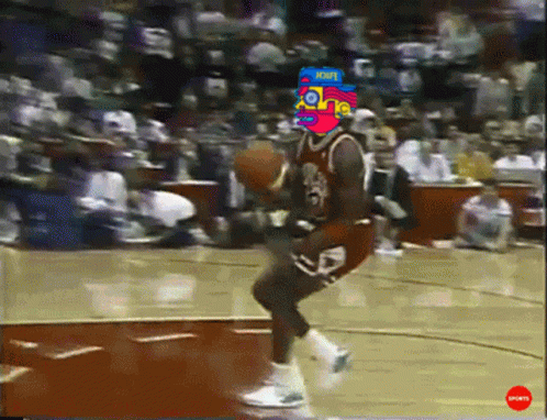 A Basketball Player Wearing A Red Jersey With The Number 8 On It GIF