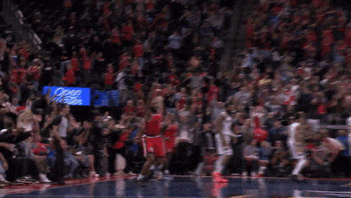 A Basketball Player Wearing A Red Jersey With The Word Angels On It GIF