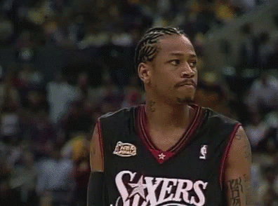 A Basketball Player Wearing A Sixers Jersey With The Number 3 On It GIF