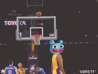 A Basketball Player Wearing A Yellow Lakers Jersey GIF