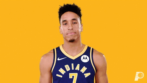 A Basketball Player Wearing An Indiana Jersey With The Number 7 On It GIF