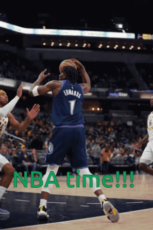A Basketball Player With The Name Edwards On His Back GIF