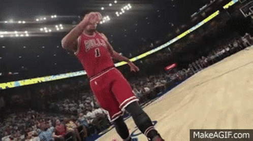 A Basketball Player With The Number 1 On His Jersey Is Dancing On The Court GIF