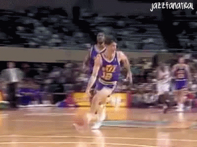 A Basketball Player With The Number 13 On His Jersey Runs On The Court GIF