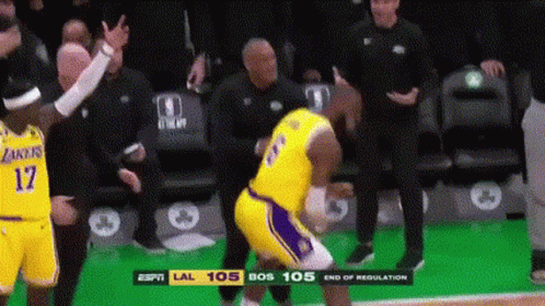 A Basketball Player With The Number 17 On His Jersey Stands On The Court . GIF