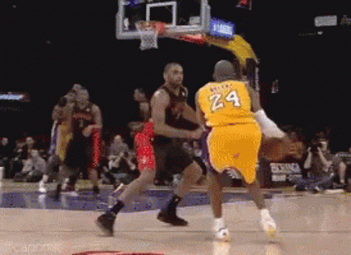A Basketball Player With The Number 24 On His Back GIF
