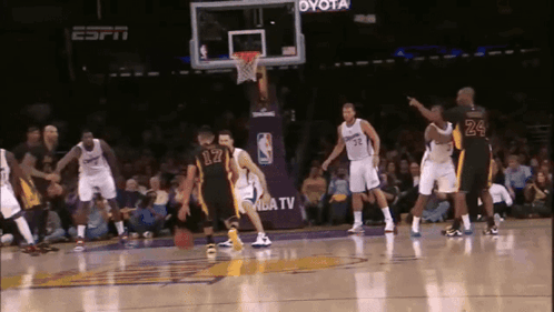 A Basketball Player With The Number 24 On His Shorts GIF