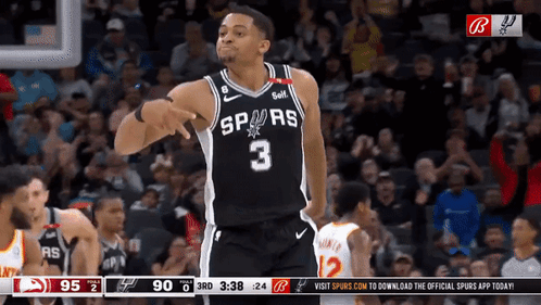 A Basketball Player With The Number 3 On His Jersey Is Dancing GIF