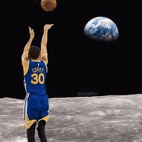 A Basketball Player With The Number 30 On His Jersey Is Shooting A Basketball GIF