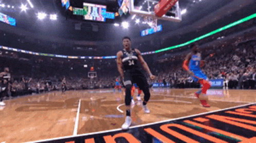 A Basketball Player With The Number 34 On His Shirt GIF