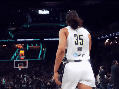 A Basketball Player With The Number 35 On Her Back GIF