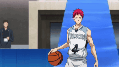 A Basketball Player With The Number 4 On His Jersey Dribbles The Ball GIF