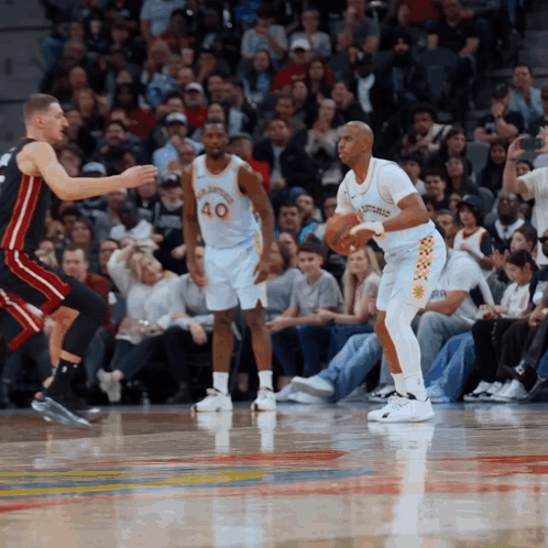 A Basketball Player With The Number 40 On His Shirt GIF