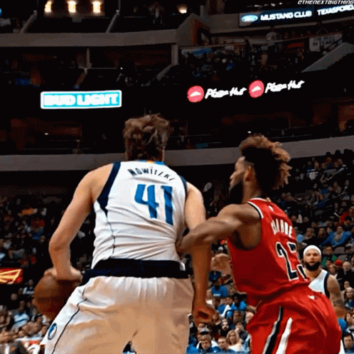 A Basketball Player With The Number 41 On The Back Of His Shirt GIF