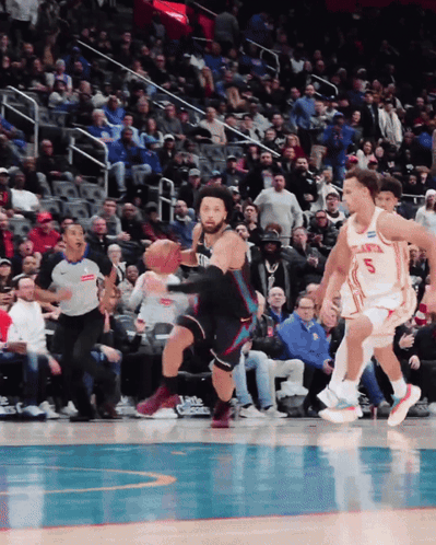 A Basketball Player With The Number 5 On His Shirt GIF