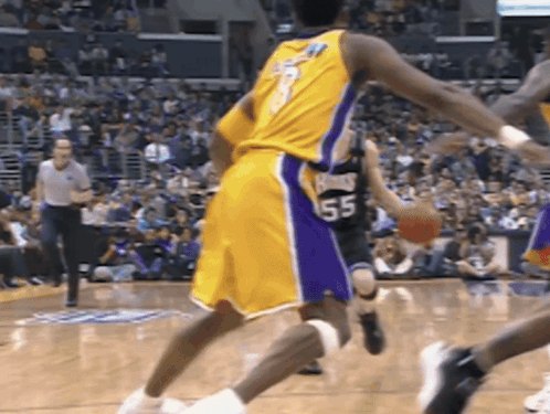 A Basketball Player With The Number 55 On The Back Of His Shorts GIF