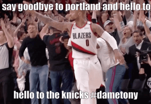 a basketball player with the word blazers on his shirt