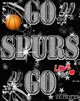 A Basketball With The Words Go Spurs Go On It GIF