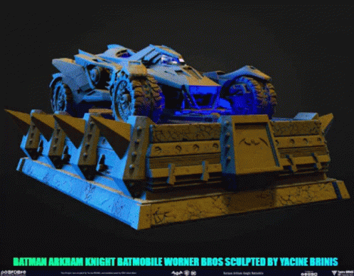 Batman Arkham Knight Batmobile Worner Bros Sculpture GIF