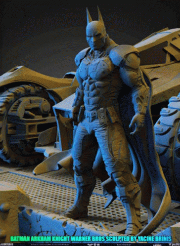 Batman Arkham Knight Warner Bros Statue GIF