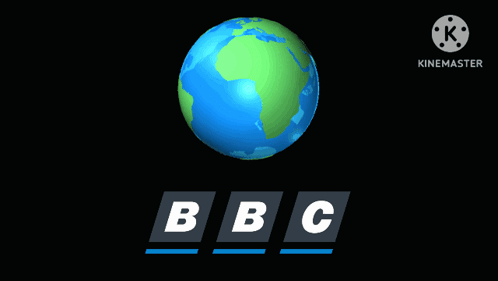 A Bbc Logo With A Blue And Green Globe GIF