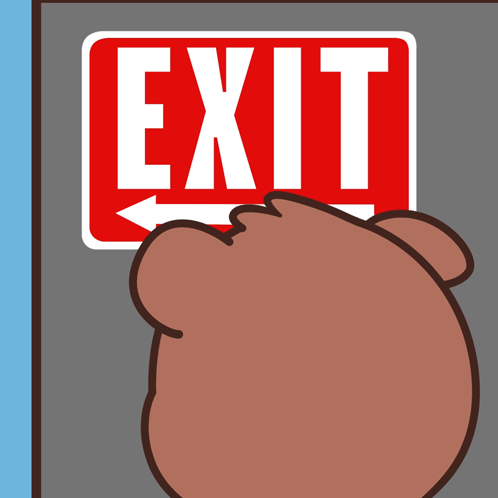 A Bear Is Reaching For An Exit Sign GIF