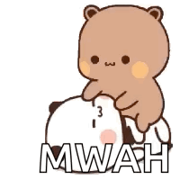 A Bear Is Sitting On Top Of A Panda Bear . GIF