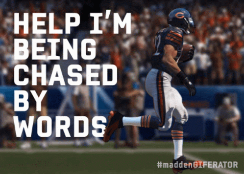 A Bears Football Player Is Being Chased By A Crowd GIF