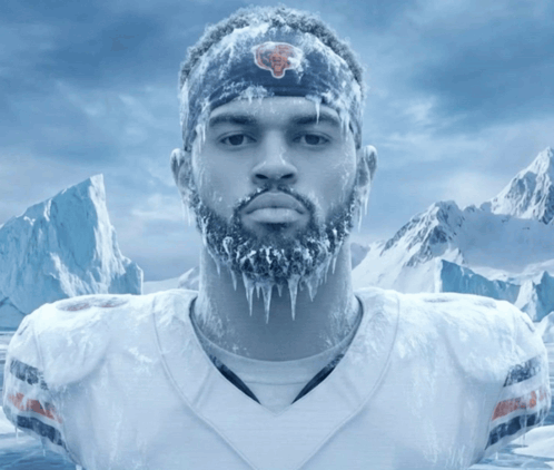 A Bears Player With Ice On His Head GIF