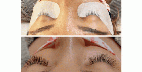 A Before And After Photo Of A Woman 'S Eyes GIF