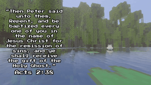 a bible verse from acts 2:38 is displayed