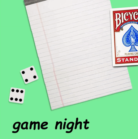 A Bicycle Playing Card Is On A Piece Of Paper Next To Dice GIF