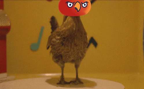 A Bird With A Red Ball On Its Head With An Angry Face GIF