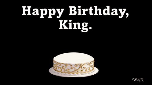 A Birthday Cake With A Crown On Top Of It And The Words Happy Birthday GIF