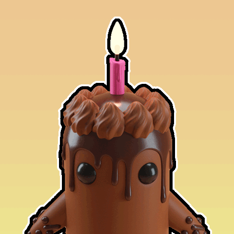 A Birthday Cake With A Pink Candle On Top Of It GIF