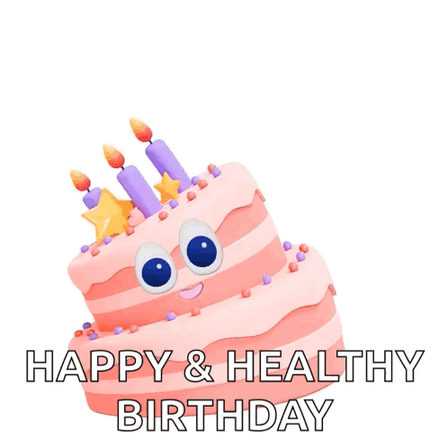 Birthday Cake With Candles Confetti And Happy Birthday GIF