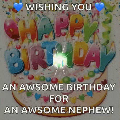 A Birthday Cake With The Words Wishing You Happy Birthday On It GIF