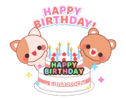 a birthday cake with two bears and the words happy birthday