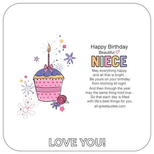 A Birthday Card For A Beautiful Niece GIF