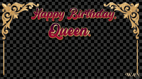 A Birthday Card For A Queen With Red High Heels GIF